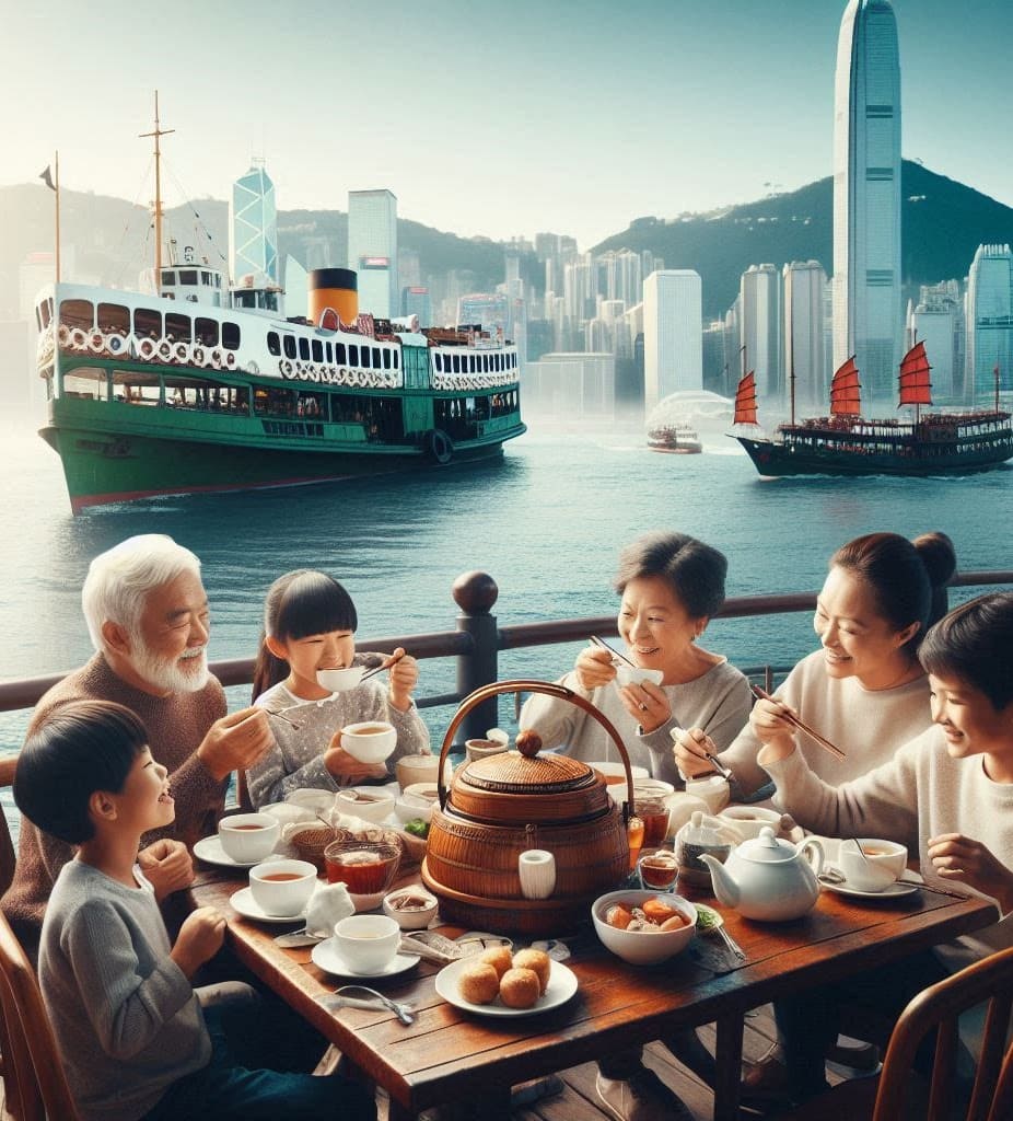 小學組《週末飲茶樂天倫》作品